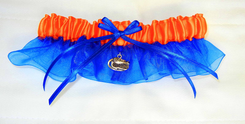 University of Florida Inspired Garter with Licensed Collegiate Charm